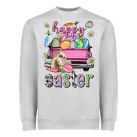 Heather Grey Bunny Happy Easter truck Easter Day Heavyweight Sweatshirt - Neo Western