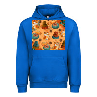 Cobalt Fall Pumpkins Autumn Coffee Urban Hoodie - texasbilliewilder