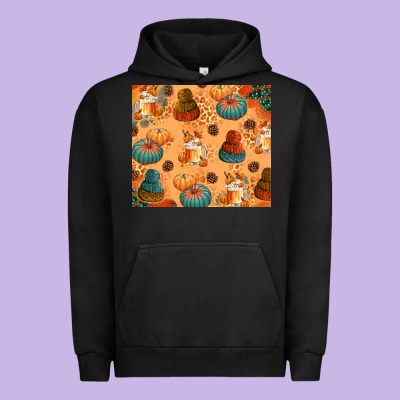 Fall Pumpkins Autumn Coffee Urban Hoodie Designed By Texasbilliewilder