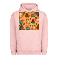 Pigment Salmon Fall Pumpkins Autumn Coffee Urban Hoodie - texasbilliewilder
