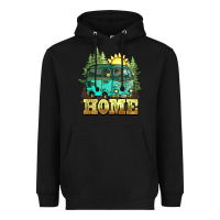 Black camping caravan home Heavyweight Hoodie - NancyCooperArtShop