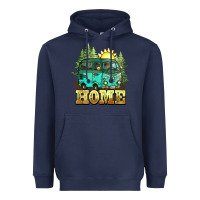 Navy camping caravan home Heavyweight Hoodie - NancyCooperArtShop