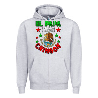 Heather Grey El Papa Mas Chingon Mexican Zipper Hoodie - LillyAllenDesigns