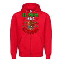 Red El Papa Mas Chingon Mexican Zipper Hoodie - LillyAllenDesigns