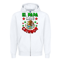 White El Papa Mas Chingon Mexican Zipper Hoodie - LillyAllenDesigns