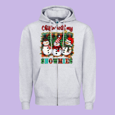 Chillin With My Snowies Zipper Hoodie Designed By Barkaloodesign