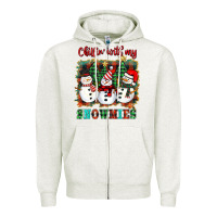 Oatmeal Heather chillin with my snowies Zipper Hoodie - BarkalooDesign