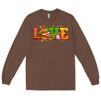 Chestnut love with hamburger Long Sleeve Tee - AdoDesignShop