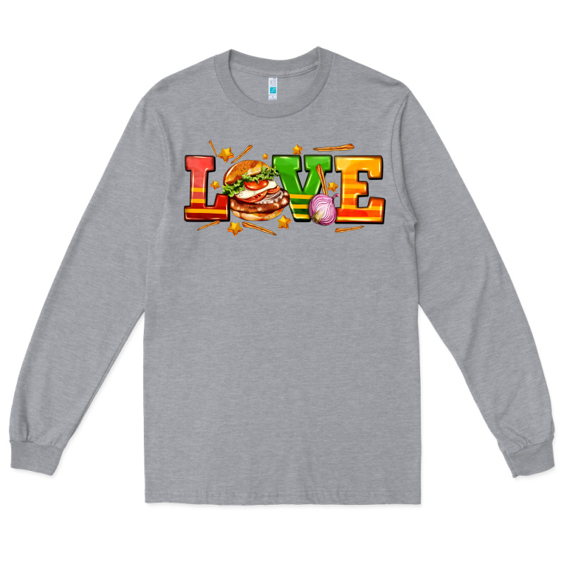 Love With Hamburger Long Sleeve Tee by AdoDesignShop | Teevron