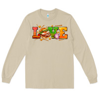 Mushroom love with hamburger Long Sleeve Tee - AdoDesignShop