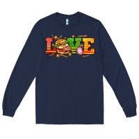 Navy love with hamburger Long Sleeve Tee - AdoDesignShop