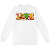 White love with hamburger Long Sleeve Tee - AdoDesignShop
