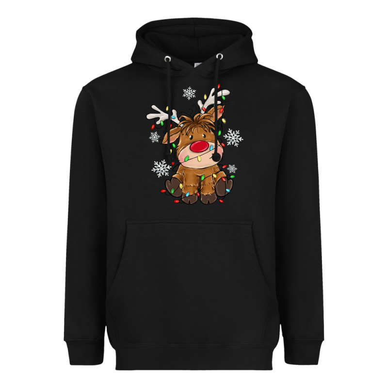 Christmas Reindeer Heavyweight Hoodie by MaliasSmallBusiness | Teevron