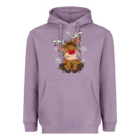 Lavender Christmas reindeer Heavyweight Hoodie - MaliasSmallBusiness