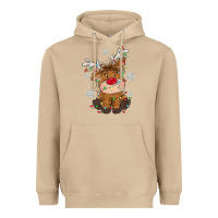 Mushroom Christmas reindeer Heavyweight Hoodie - MaliasSmallBusiness
