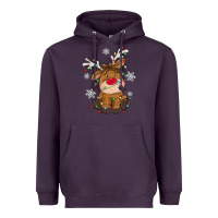 Plum Christmas reindeer Heavyweight Hoodie - MaliasSmallBusiness