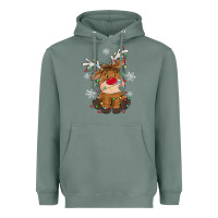 Sage Christmas reindeer Heavyweight Hoodie - MaliasSmallBusiness