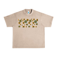 French Oak sunflowers and turquoise 16oz libbey glass Urban Heavy Tee - HRA Design Shop