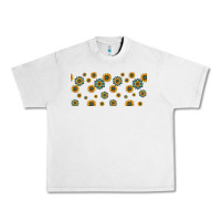 Lunar Rock sunflowers and turquoise 16oz libbey glass Urban Heavy Tee - HRA Design Shop