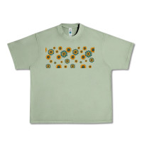 Oil Green sunflowers and turquoise 16oz libbey glass Urban Heavy Tee - HRA Design Shop