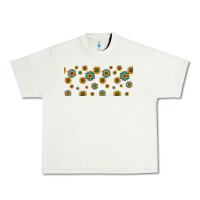 Pistachio sunflowers and turquoise 16oz libbey glass Urban Heavy Tee - HRA Design Shop