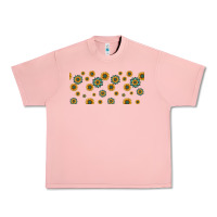 Salmon sunflowers and turquoise 16oz libbey glass Urban Heavy Tee - HRA Design Shop