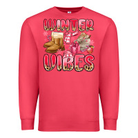 Cardinal pink winter vibes Premium Sweatshirt - MaliasSmallBusiness