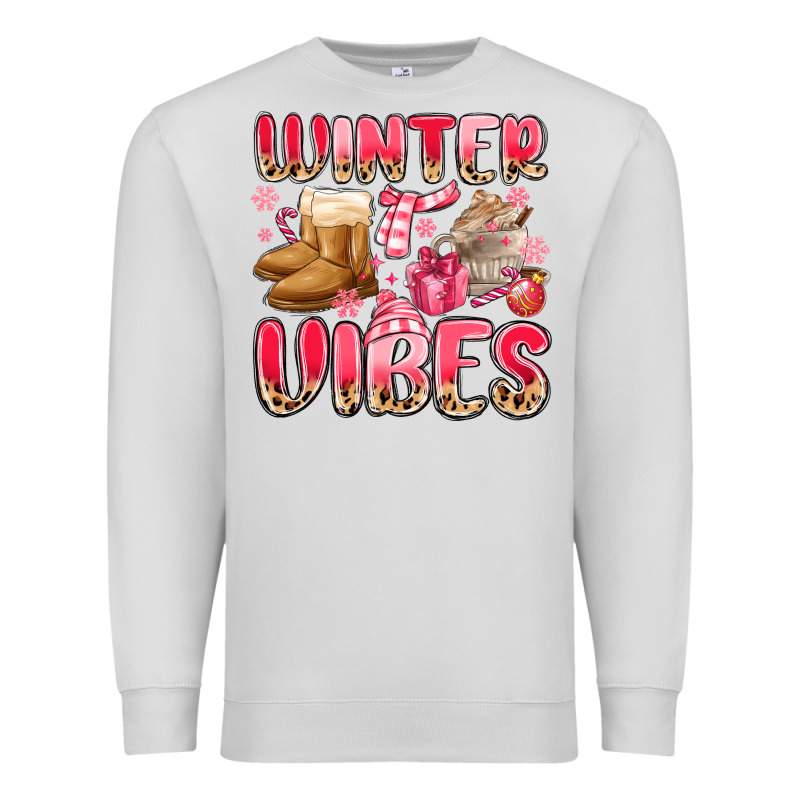 Pink Winter Vibes Premium Sweatshirt by MaliasSmallBusiness | Teevron