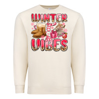 Sandshell pink winter vibes Premium Sweatshirt - MaliasSmallBusiness