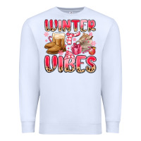 White pink winter vibes Premium Sweatshirt - MaliasSmallBusiness