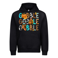 Black Gobble Gobble Gobble with Turkey Urban Hoodie - texasbilliewilder