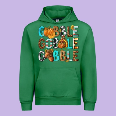 Gobble Gobble Gobble With Turkey Urban Hoodie Designed By Texasbilliewilder