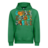 Emerald Gobble Gobble Gobble with Turkey Urban Hoodie - texasbilliewilder