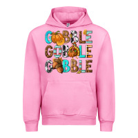 Fuchsia Pink Gobble Gobble Gobble with Turkey Urban Hoodie - texasbilliewilder
