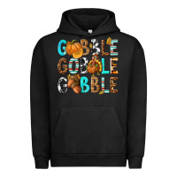 Pigment Black Gobble Gobble Gobble with Turkey Urban Hoodie - texasbilliewilder
