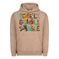 Pigment Burro Gobble Gobble Gobble with Turkey Urban Hoodie - texasbilliewilder