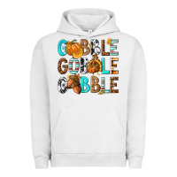 Pigment Lunar Rock Gobble Gobble Gobble with Turkey Urban Hoodie - texasbilliewilder