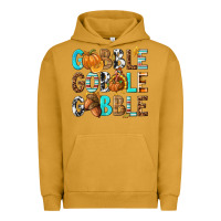 Pigment Peanut Butter Gobble Gobble Gobble with Turkey Urban Hoodie - texasbilliewilder