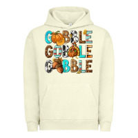 Pigment Pistachio Gobble Gobble Gobble with Turkey Urban Hoodie - texasbilliewilder