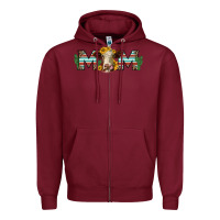 Burgundy sunflower hereford cattle and cactus  mom Zipper Hoodie - Jasminsmagicworld