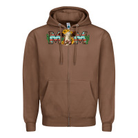 Chestnut sunflower hereford cattle and cactus  mom Zipper Hoodie - Jasminsmagicworld