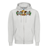 Dove Grey sunflower hereford cattle and cactus  mom Zipper Hoodie - Jasminsmagicworld