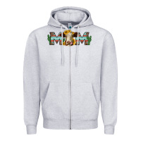 Heather Grey sunflower hereford cattle and cactus  mom Zipper Hoodie - Jasminsmagicworld