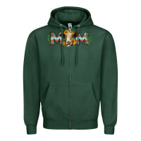 Sports Green sunflower hereford cattle and cactus  mom Zipper Hoodie - Jasminsmagicworld
