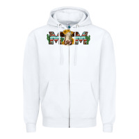 White sunflower hereford cattle and cactus  mom Zipper Hoodie - Jasminsmagicworld