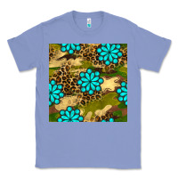 Colony Blue camouflage leopard gemstone seamless pattern Classic Tee - BundleAndBundleShop