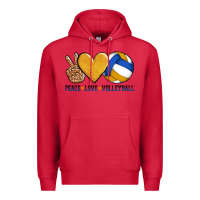 Cardinal peace love volleyball Premium Hoodie - AdoDesignShop