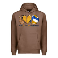 Chestnut peace love volleyball Premium Hoodie - AdoDesignShop