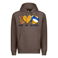 Coffee peace love volleyball Premium Hoodie - AdoDesignShop
