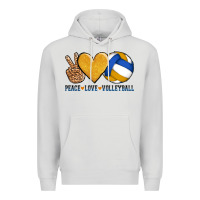 Dove Grey peace love volleyball Premium Hoodie - AdoDesignShop